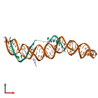 PDB entry 7jnh coloured by chain, front view.
