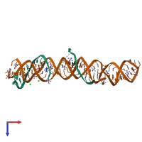 PDB entry 7jnh coloured by chain, top view.