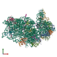 PDB entry 7jqb coloured by chain, front view.