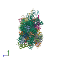 PDB entry 7jqb coloured by chain, side view.