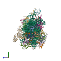 PDB entry 7jqc coloured by chain, side view.