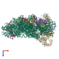 PDB entry 7jqc coloured by chain, top view.
