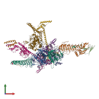 PDB entry 7jrj coloured by chain, front view.