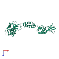 PDB entry 7jrm coloured by chain, top view.