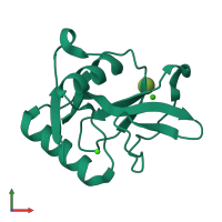 PDB entry 7juh coloured by chain, front view.
