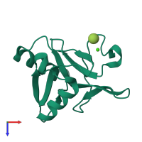 PDB entry 7juh coloured by chain, top view.