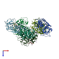 PDB entry 7juj coloured by chain, top view.