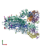 PDB entry 7jvc coloured by chain, front view.