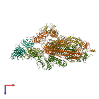 PDB entry 7jwb coloured by chain, top view.