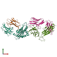 PDB entry 7jwi coloured by chain, front view.