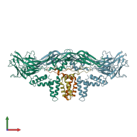 PDB entry 7jyi coloured by chain, front view.