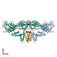 PDB entry 7jyi coloured by chain, front view.