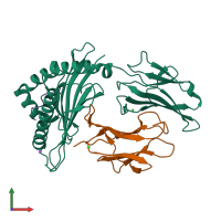 PDB entry 7jyw coloured by chain, front view.