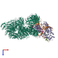 PDB entry 7k0y coloured by chain, top view.