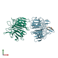 PDB entry 7k2s coloured by chain, front view.