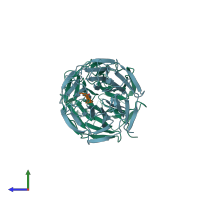 PDB entry 7k2s coloured by chain, side view.