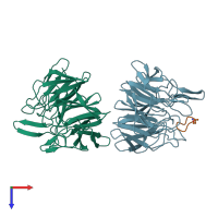 PDB entry 7k2s coloured by chain, top view.