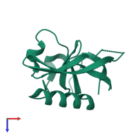 PDB entry 7k3n coloured by chain, top view.