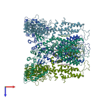 PDB entry 7k4c coloured by chain, top view.