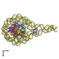 PDB entry 7k63 coloured by chain, top view.