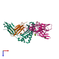 PDB entry 7k81 coloured by chain, top view.