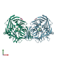 PDB entry 7k89 coloured by chain, front view.
