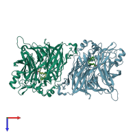 PDB entry 7k8g coloured by chain, top view.