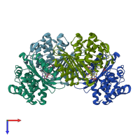 PDB entry 7k8h coloured by chain, top view.