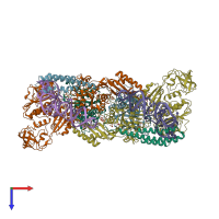 PDB entry 7ka0 coloured by chain, top view.