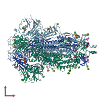 PDB entry 7kdg coloured by chain, front view.