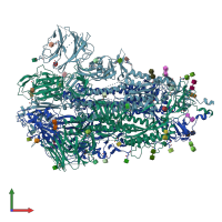PDB entry 7ke8 coloured by chain, front view.