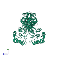 3C-like proteinase nsp5 in PDB entry 7kfi, assembly 1, side view.