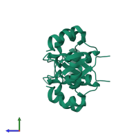 Homo dimeric assembly 1 of PDB entry 7kih coloured by chemically distinct molecules, side view.