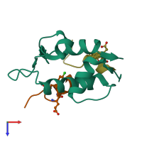 PDB entry 7kjn coloured by chain, top view.