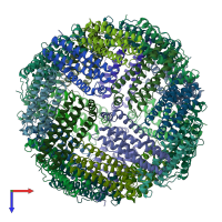 PDB entry 7kod coloured by chain, top view.