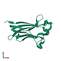 PDB entry 7kpi coloured by chain, front view.