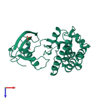 PDB entry 7kpl coloured by chain, top view.