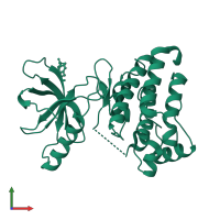 Ephrin type-B receptor 1 in PDB entry 7kpl, assembly 1, front view.