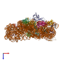PDB entry 7kwg coloured by chain, top view.