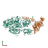 PDB entry 7kwo coloured by chain, front view.