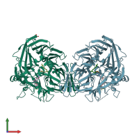 PDB entry 7l0e coloured by chain, front view.