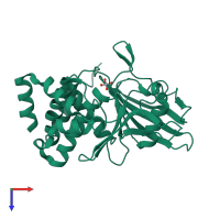 PDB entry 7l0h coloured by chain, top view.