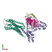 PDB entry 7l0s coloured by chain, front view.