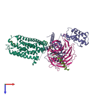 PDB entry 7l0s coloured by chain, top view.