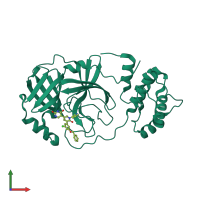 PDB entry 7l12 coloured by chain, front view.