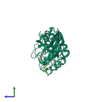 PDB entry 7l12 coloured by chain, side view.