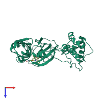PDB entry 7l12 coloured by chain, top view.