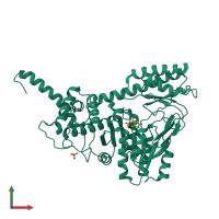 PDB entry 7l1t coloured by chain, front view.