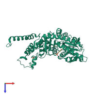 PDB entry 7l1t coloured by chain, top view.