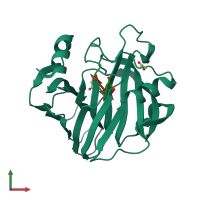 PDB entry 7l1y coloured by chain, front view.